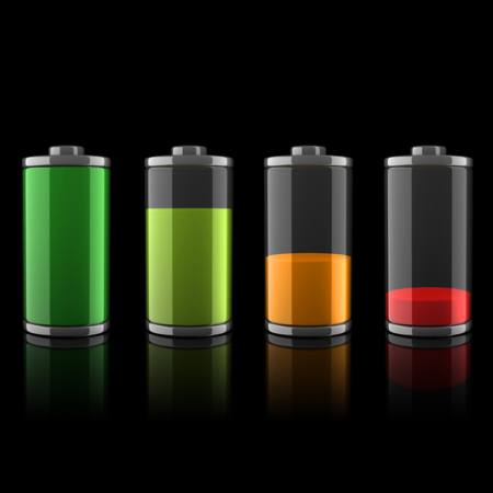 baterie, odpad, zelená, žlutá, červená Koya79 - Dreamstime