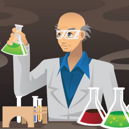 vědec, chemik, láhve, zelená, červená, mix Artisticco Llc - Dreamstime