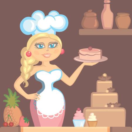 dámě, světlovlasá, kuchař, dort, žena, kuchyň Klavapuk - Dreamstime