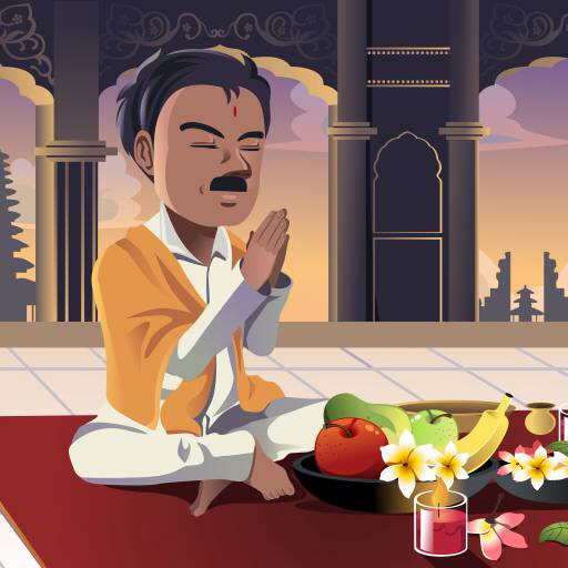 muž, modlete se, potravy, sníst, Appels, banán, ovoce, indická Artisticco Llc (Artisticco)