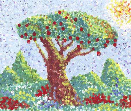 strom, ovoce, červená, zahrada, malba, umění Anastasia Serduykova Vadimovna - Dreamstime