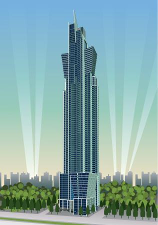 nebe, strom, budova, obrovský, mrakodrapy Ultrapop - Dreamstime