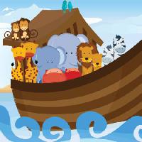 člunu, Noah, voda, zvířata, moře Artisticco Llc - Dreamstime