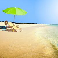 Pixwords Obraz s slunce, deštník, voda, židle, klobouk, vlna Razihusin - Dreamstime