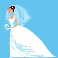 Pixwords Obraz s bílým, ženě, nevěsty, modrá Vanda Grigorovic - Dreamstime