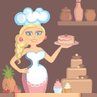 Pixwords Obraz s dámě, světlovlasá, kuchař, dort, žena, kuchyň Klavapuk - Dreamstime