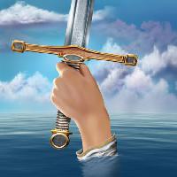 meč, ruka, voda, mraky Paul Fleet - Dreamstime