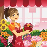 žena, květiny, obchod, červená, holku Artisticco Llc - Dreamstime
