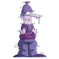 Pixwords Obraz s chladný, muž, led, fialová Dedmazay - Dreamstime