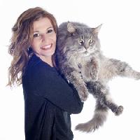 Pixwords Obraz s kočka, žena, , úsměv Cynoclub - Dreamstime