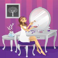 Pixwords Obraz s žena, make-up, strom, zrcadlo, stůl Artisticco Llc - Dreamstime