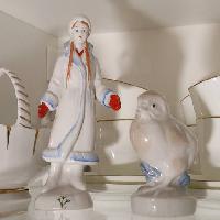 Žena, socha, pták, poháry,  Julia161