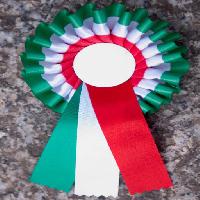 Pixwords Obraz s stuha, vlajky, barvy, mramor, zelená, bílá, èervená, kolo Massimiliano Ferrarini (Maxferrarini)