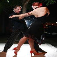 Pixwords Obraz s tanec, muž, žena, černá, šaty, jeviště, hudba Konstantin Sutyagin - Dreamstime